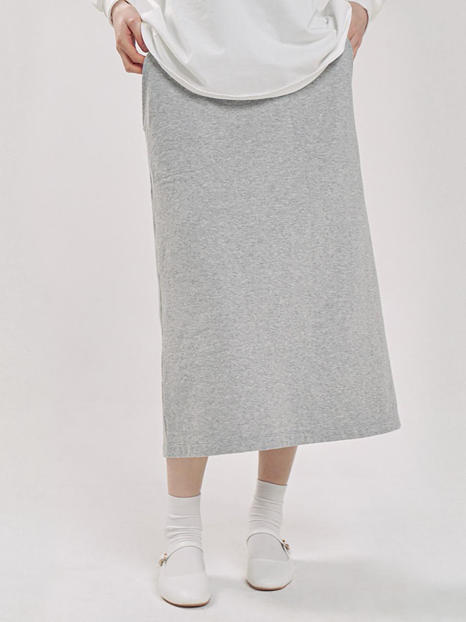 CHIQUITA Sweat Double Cotton Skirt [Grey] (241403SGR)