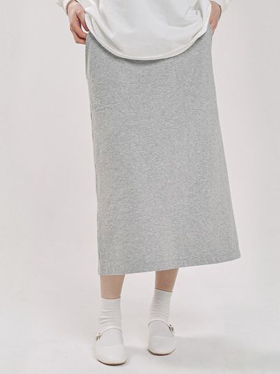 CHIQUITA Sweat Double Cotton Skirt [Grey] (241403SGR)