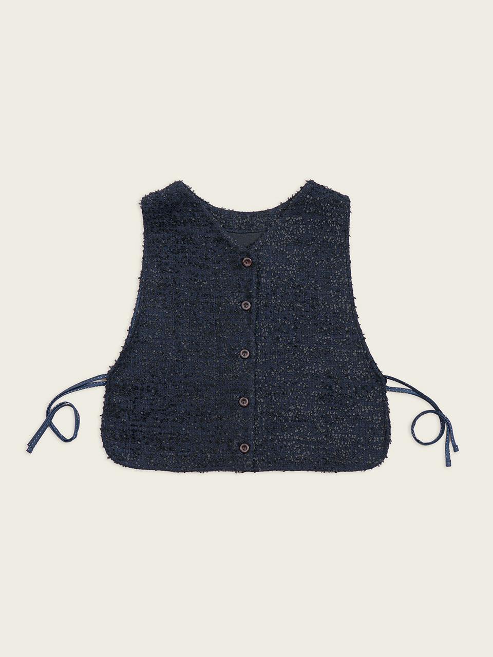 CHIQUITA Tweed Reversible Double Stitched Vest [Navy] (251102SNV)