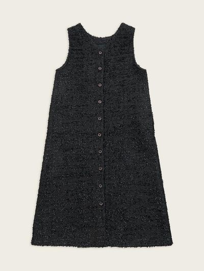 CHIQUITA Tweed Reversible Wide Stitch Dress [Black] (251201SBK)