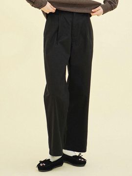 CHIQUITA Wide Cotton Chino Pants [Black] (243501SBK)