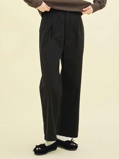 CHIQUITA Wide Cotton Chino Pants [Black] (243501SBK)