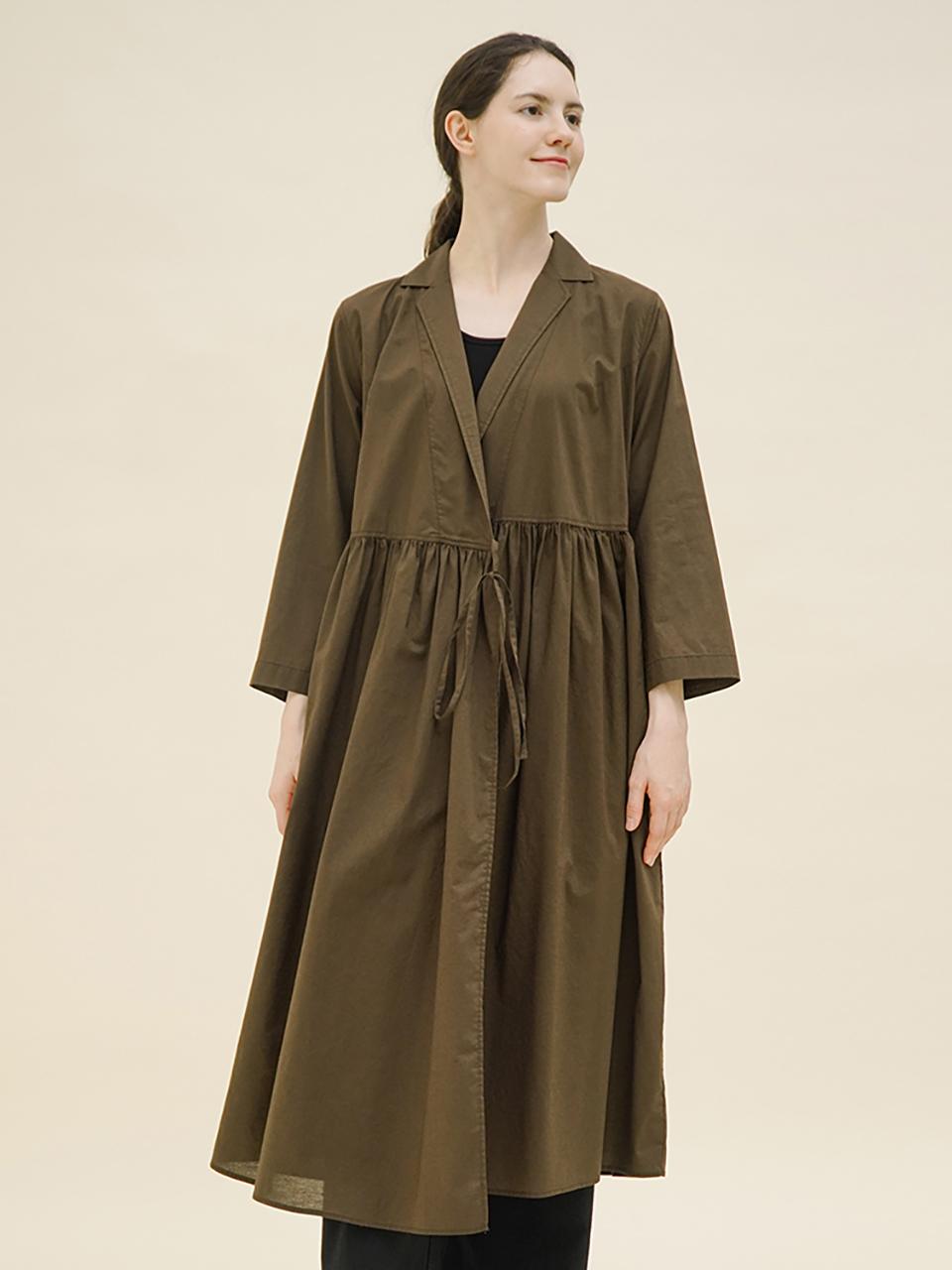 CHIQUITA Wrap Silky Cotton Dress [Brown] (251207SBR)