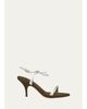 Chloé 80mm Zia Embellished Mixed Leather Sandals - 1