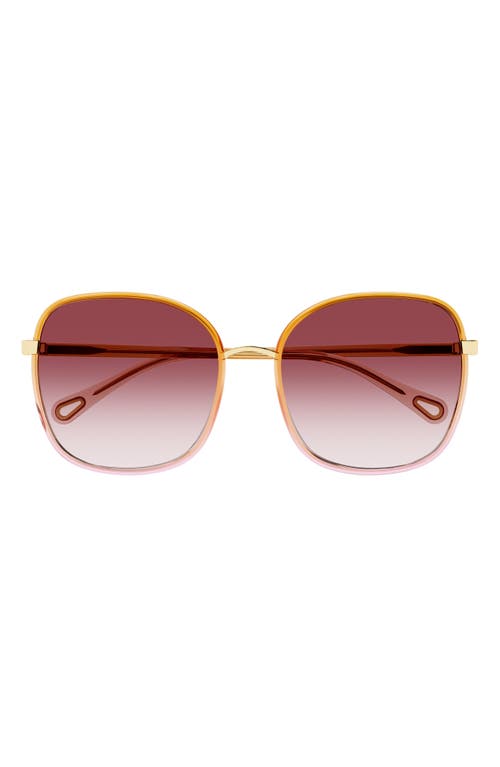 Chloé Chloé 56mm Gradient Polarized Square Sunglasses