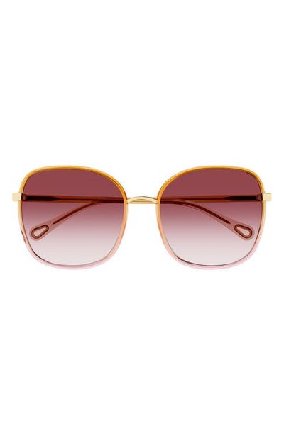 Chloé Chloé 56mm Gradient Polarized Square Sunglasses