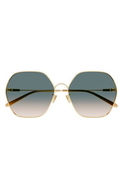 Chloé Chloé 61mm Gradient Irregular Round Sunglasses