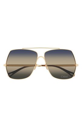 Chloé Chloé 62mm Oversize Gradient Rectangular Sunglasses