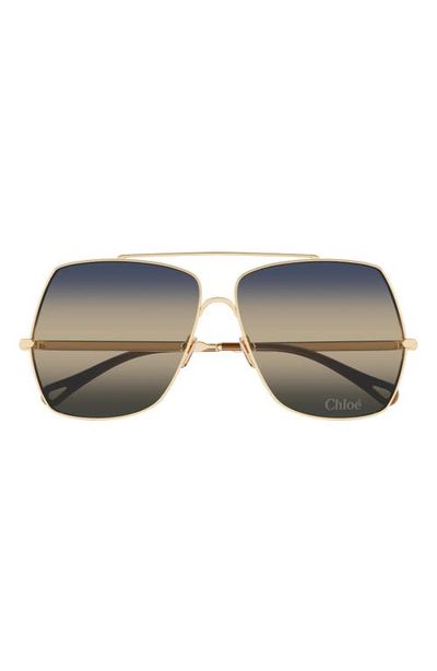 Chloé Chloé 62mm Oversize Gradient Rectangular Sunglasses