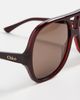Chloé Chloé Aviator Sunglasses Brown-Brown-Brown One - 5