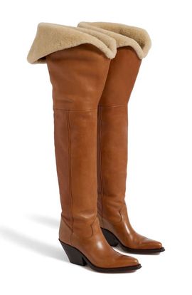 Chloé Chloé Azelan Genuine Shearling Cuff Over the Knee Boot