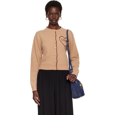 Chloé Chloé Beige Fitted Logo Cardigan
