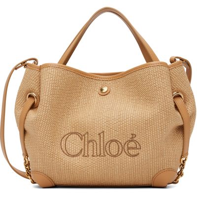 Chloé Chloé Beige Small 'Chloé' Clover Double Carry Tote