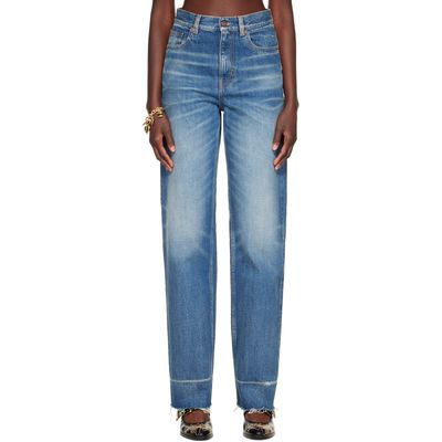Chloé Chloé Blue Distressed Cuff Jeans