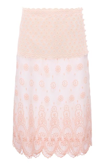 Chloé Chloé Broderie Anglaise Knee Skirt