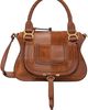 Chloé Chloé Brown Grained & Suede Leather Small Marcie Shoulder Bag - 1