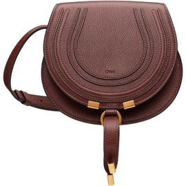 Chloé Chloé Brown Grained Leather Marcie Saddle Bag