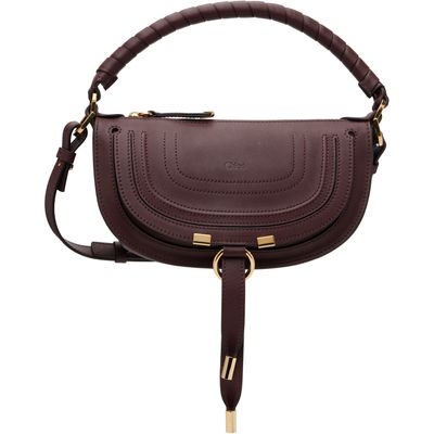Chloé Chloé Burgundy Mini Marcie Shoulder Bag