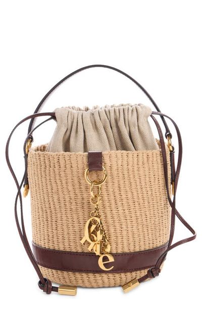 Chloé Chloé Charms Woven Straw Basket Bag