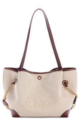 Chloé Chloé Clover Double Carry Canvas & Leather Tote