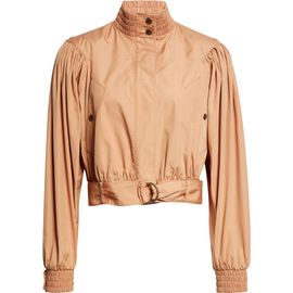 Chloé Chloé Crop Gathered Cotton Poplin Jacket
