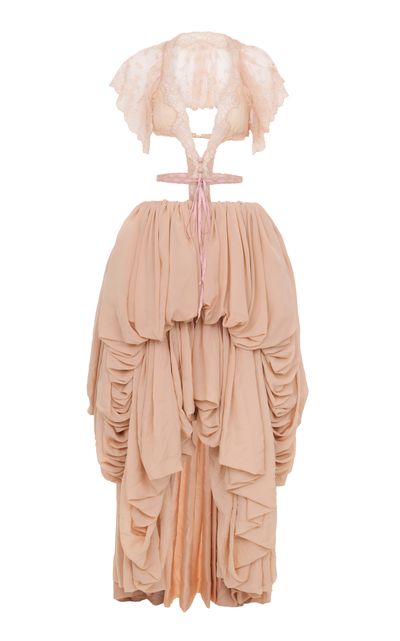 Chloé Chloé Cutout LaceGeorgette HighLow Dress