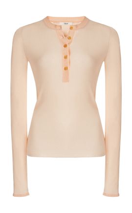 Chloé Chloé FineKnit Wool Henley Top