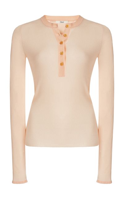 Chloé Chloé FineKnit Wool Henley Top