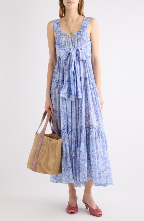 Chloé Chloé Floral Tiered Cotton Voile Maxi Dress
