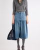 Chloé Chloé Gathered High Waist Denim Midi Skirt - 2
