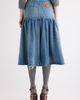 Chloé Chloé Gathered High Waist Denim Midi Skirt - 3