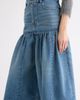Chloé Chloé Gathered High Waist Denim Midi Skirt - 5
