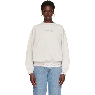 Chloé Chloé Gray Cotton Fleece Sweatshirt