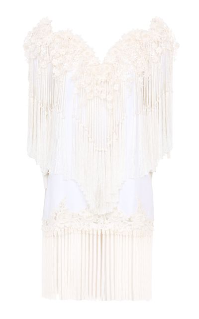 Chloé Chloé Guipure Fringed LinenCotton Top