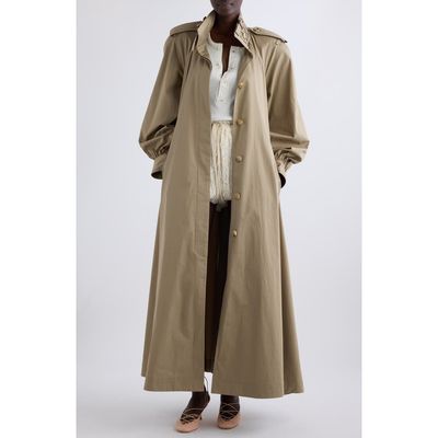 Chloé Chloé High Neck Cotton Gabardine Trench Coat