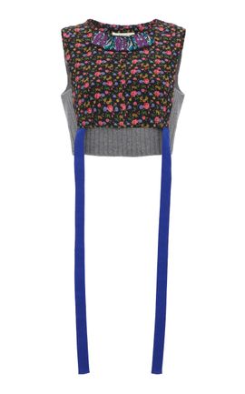 Chloé Chloé Hybrid Cropped SilkBlend Top