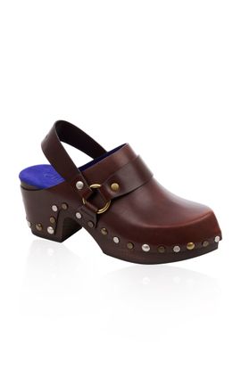 Chloé Chloé Jeannette Leather Wedge Clogs
