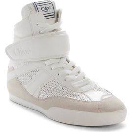 Chloé Chloé Kick Leather & Mesh High Top Sneaker