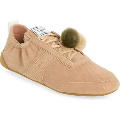 Chloé Chloé Kick Sneaker with Genuine Shearling Charms