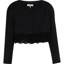 Chloé Chloé Lace Trim Crop Wool Grain de Poudre Jacket