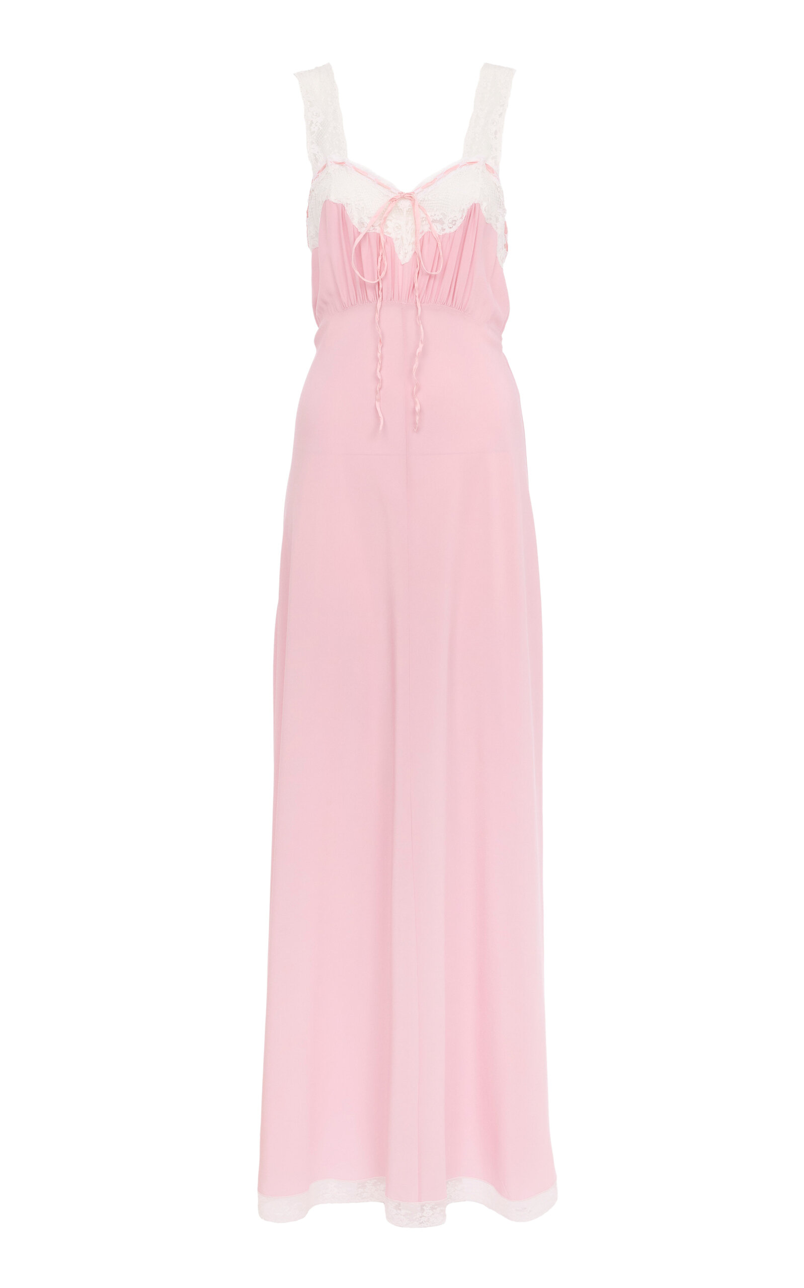 Chloé Chloé LaceTrimmed Silk Maxi Dress