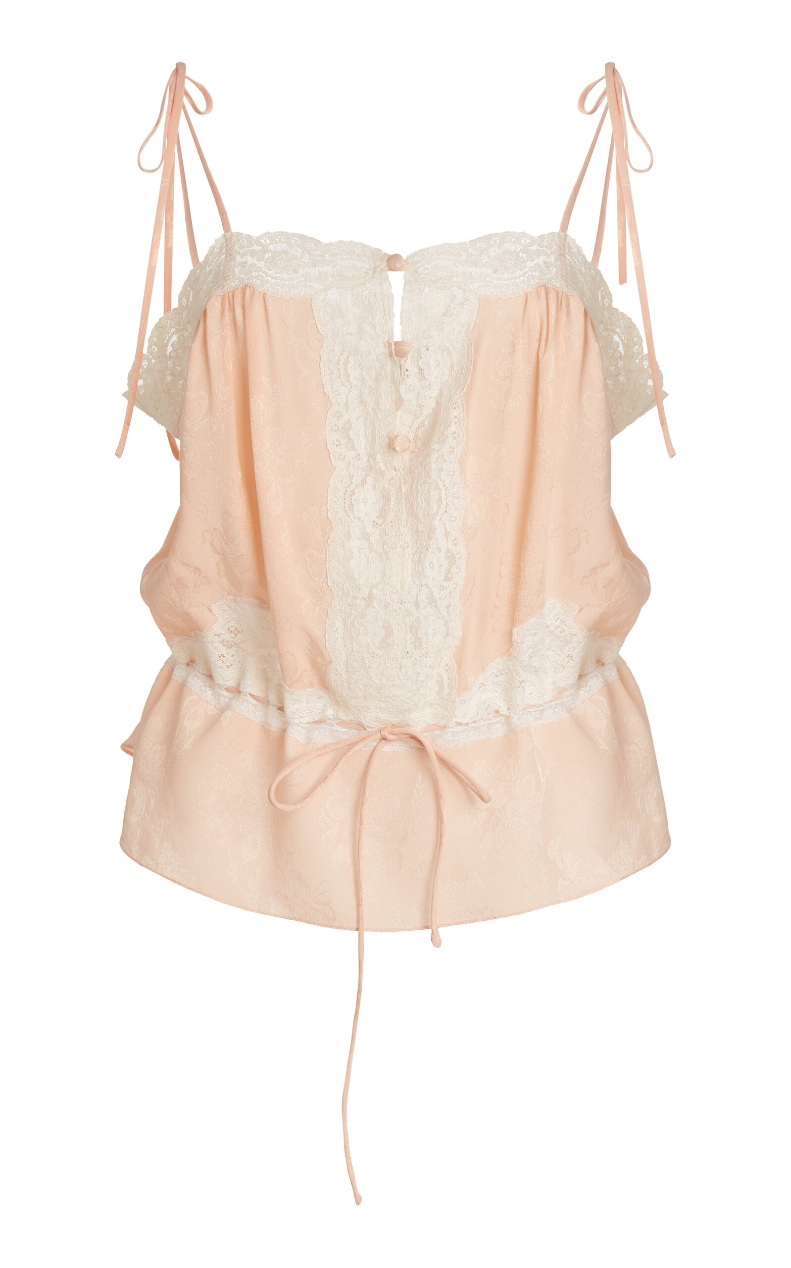 Chloé Chloé LaceTrimmed Silk Tank Top