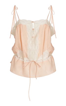 Chloé Chloé LaceTrimmed Silk Tank Top
