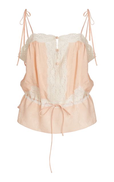 Chloé Chloé LaceTrimmed Silk Tank Top