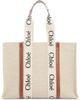 Chloé Chloé Large Woody Logo Strap Canvas Tote - 1