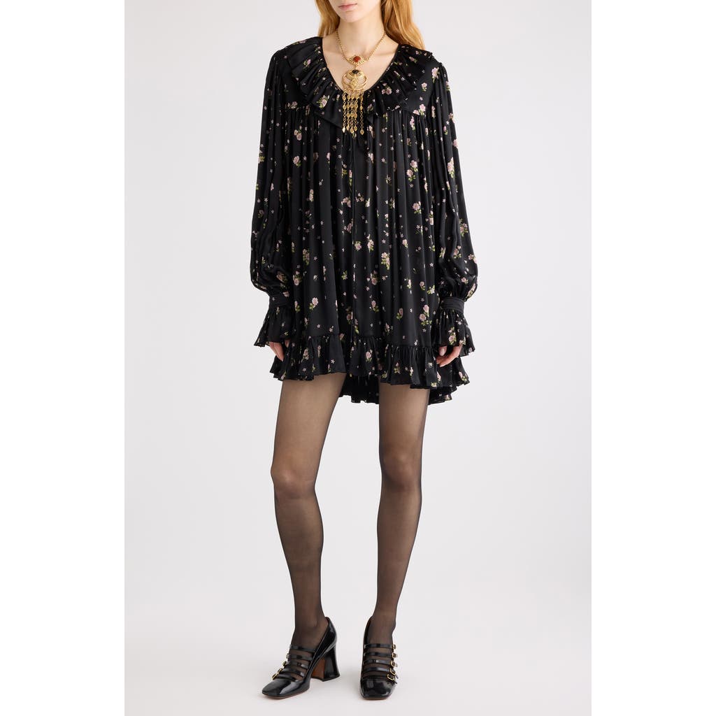 Chloé Chloé Liberty Print Long Sleve Silk Charmeuse Minidress