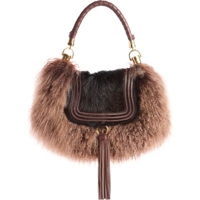Chloé Chloé Marcie Foulard Shearling & Leather Hobo