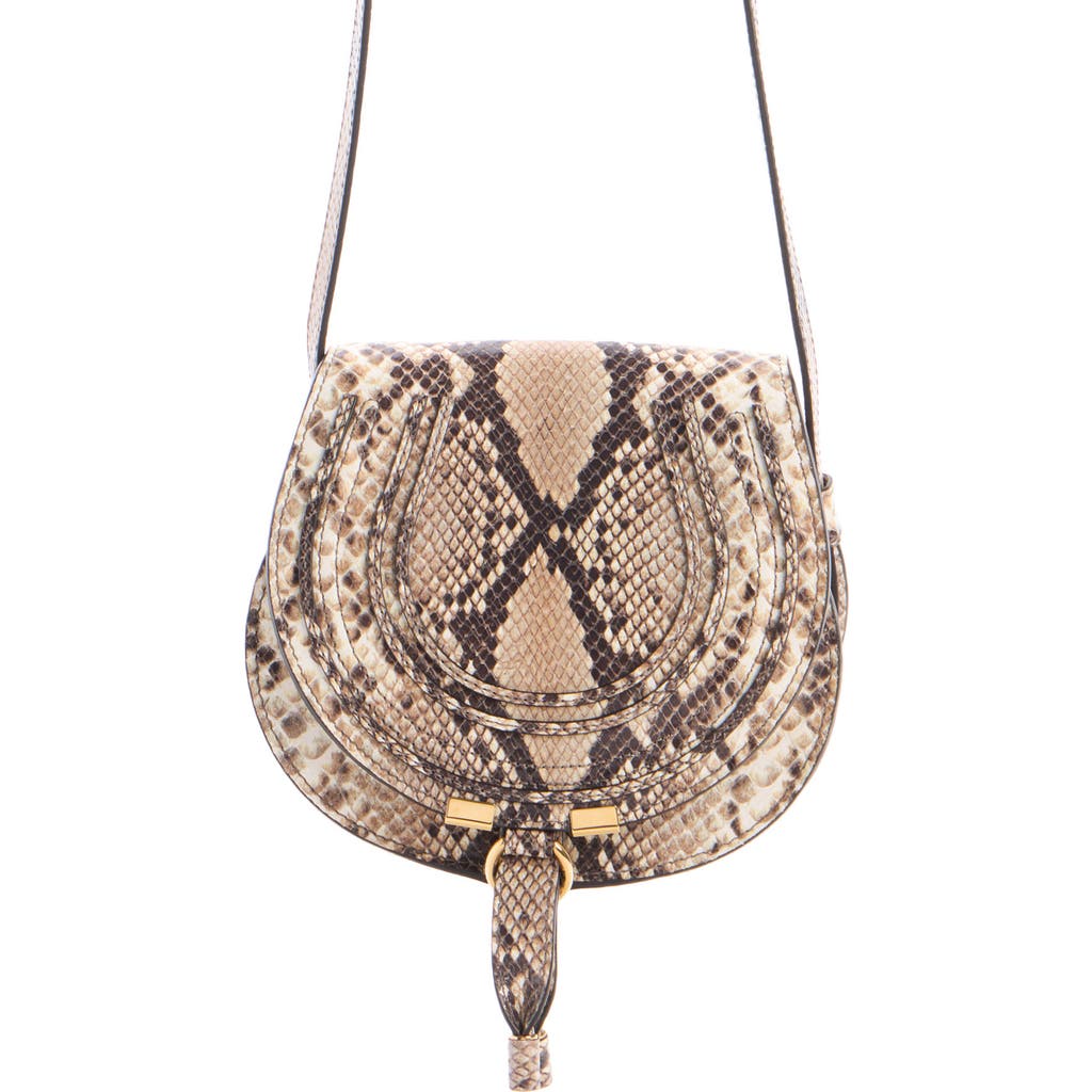 Chloé Chloé Marcie Snakeskin Embossed Leather Crossbody Bag