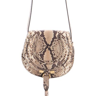 Chloé Chloé Marcie Snakeskin Embossed Leather Crossbody Bag