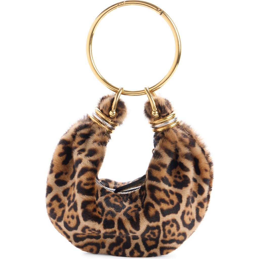 Chloé Chloé Mini Bracelet Leopard Print Genuine Shearling Hobo Bag